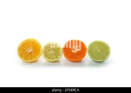 Fresh ripe grapefruits isolated on white background Stock Photo