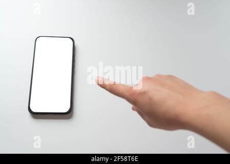 User interface, two rotated mobile phone mockups for user experience ...