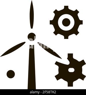 windmill settings icon Vector Glyph Illustration Stock Vector