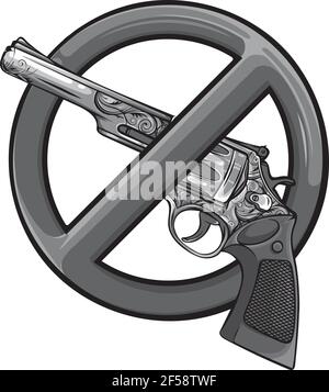 design of Symbol No gun on white background vector illustration Stock Vector