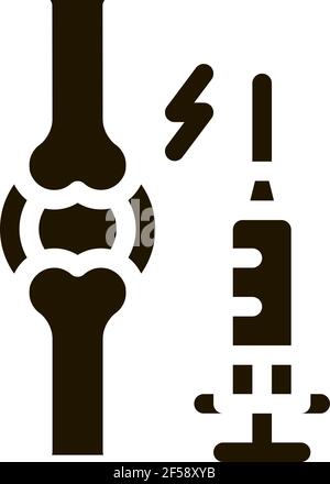 preventive injection for arthritis icon Vector Glyph Illustration Stock Vector