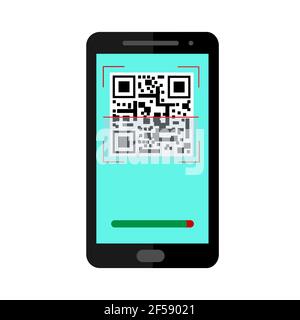 Scan QR code to smartphone. Flat vector infographics. Stock Vector