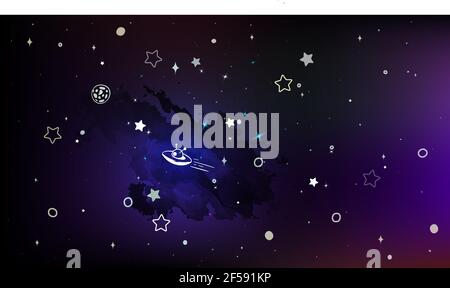 Blue and purple background with cosmic seamless pattern background vector illustration. Stock Vector