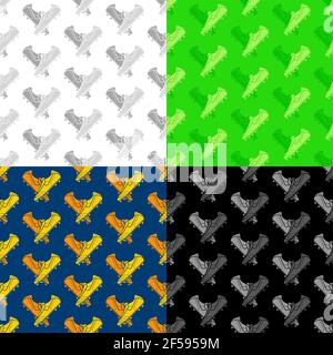 set of seamless patterns with crossed football boot for soccer, spiked sneaker. Ornament for decoration and printing on fabric. Design element. Vector Stock Vector