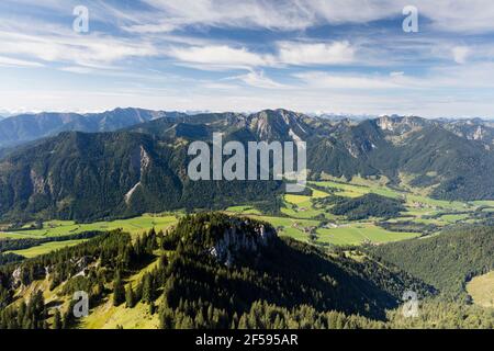 geography / travel, Germany, Bavaria, Upper Bavaria, Bavarian Alps, Bayrischzell, view from the Wendel, Additional-Rights-Clearance-Info-Not-Available Stock Photo