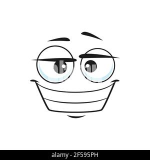Smiling emoji with big toothy smile isolated icon Stock Vector
