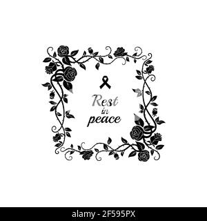 RIP Lettering on Gravestone in Ornamental Frame Stock Vector - Illustration  of black, memorial: 213607309