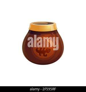 Gourd cup with yerba mate tea isolated calabash Stock Vector
