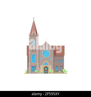 Medieval church, ancient gothic cathedral, chapel Stock Vector