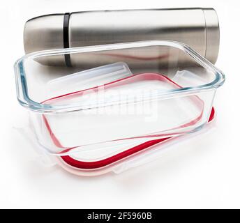 https://l450v.alamy.com/450v/2f5960b/empty-glass-tupperware-and-stainless-steel-thermos-isolated-on-white-background-2f5960b.jpg