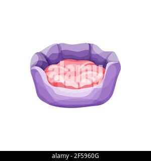Pet bed, cats care and animals sleeping pillow Stock Vector
