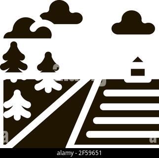 farm road icon Vector Glyph Illustration Stock Vector