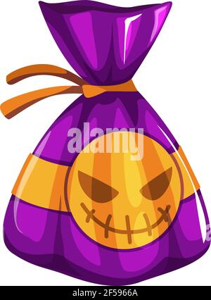Wrapped choco sweet candy with scary ghost isolate Stock Vector