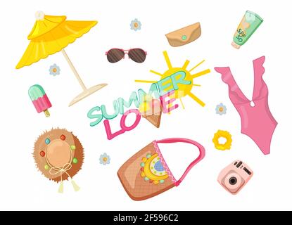 vector illustration on the theme of summer Stock Vector