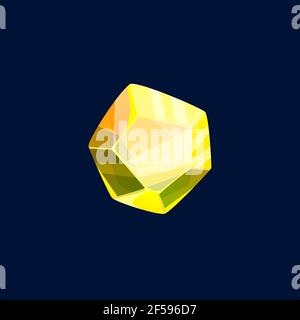 Magic crystal vector rock yellow color, gem stone Stock Vector