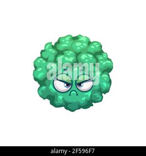 Cartoon virus cell vector icon, knobby bacteria Stock Vector