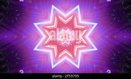 Vibrant neon star illumination 4K UHD 3d illustration Stock Photo