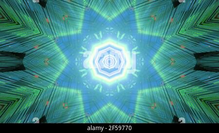 Abstract neon star shaped pattern 4K UHD 3d illustration Stock Photo