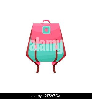 Kids schoolbag isolated vector icon, cute rucksack Stock Vector