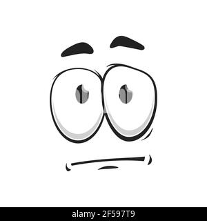 Indifferent distrusted sad mood suspicious emoji Stock Vector