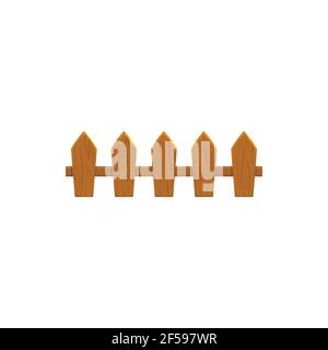 Rural fence of wood, horse barrier realistic icon Stock Vector