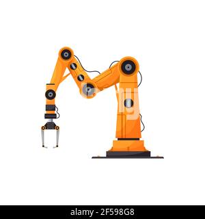 Factory automation isolated robotic arm device Stock Vector