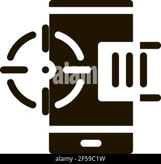 location search icon Vector Glyph Illustration Stock Vector