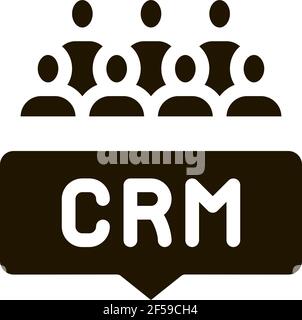 customer relationship management icon Vector Glyph Illustration Stock Vector