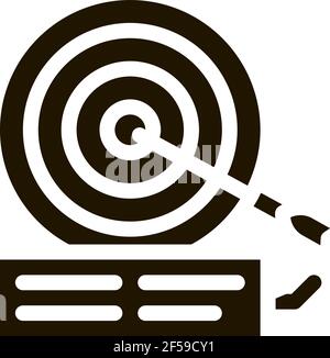 dart hit target icon Vector Glyph Illustration Stock Vector