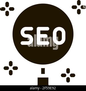 learning search engine optimization icon Vector Glyph Illustration Stock Vector