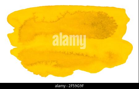 Vibrant yellow watercolor frame - abstract background for design. Stock Photo