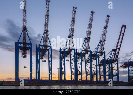 geography / travel, Germany, Hamburg, container port, crane, Additional-Rights-Clearance-Info-Not-Available