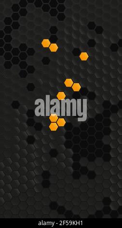 Dark Gray Yellow Hexagon Shapes Abstract Stories Background. Vector illustration Stock Vector