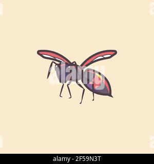wasp cartoon. premium insect illustration Stock Vector
