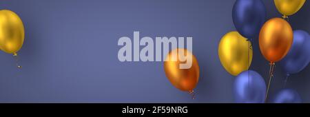 Banner with glossy balloons. Stock Vector