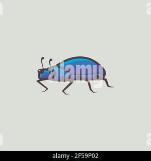 Blue beetle Vector design. Premium illustration Stock Vector