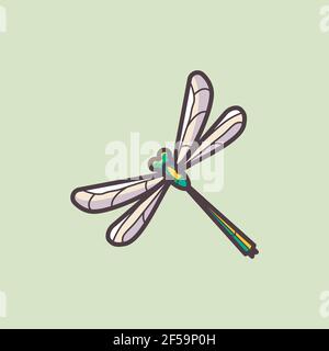 Dragonfly vector icon. Premium illustration Stock Vector