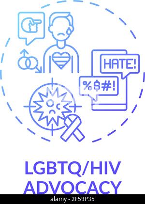 LGBTQ and HIV advocacy concept icon Stock Vector