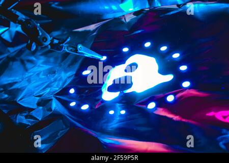 Abstract defocused background. Colorful mosaic. Stock Photo