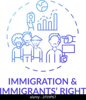 Immigration and immigrants right concept icon Stock Vector
