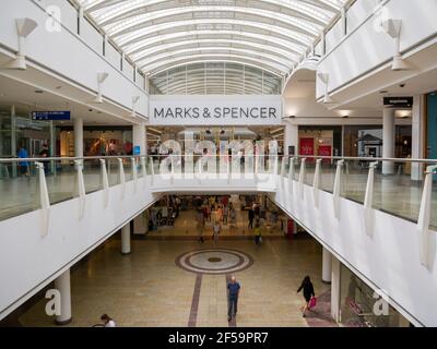 Marks & Spencer department store in The Mall out of town shopping centre at Cribbs Causeway near Bristol, England. Stock Photo