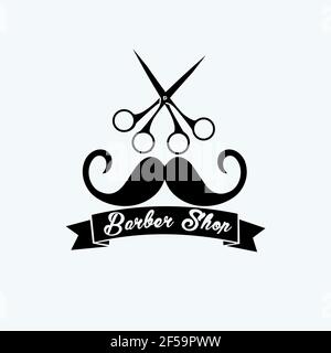 Barber shop hair dresser vector logo. Stock Vector