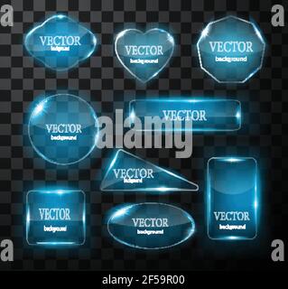 Glass vector button plane. Easy editable background Stock Vector
