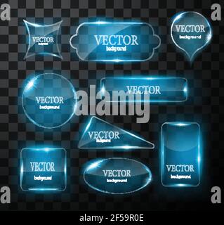 Glass vector button plane. Easy editable background Stock Vector