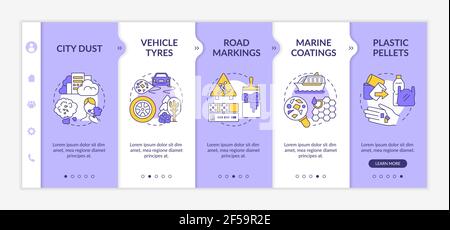 Microplastics sources onboarding vector template Stock Vector