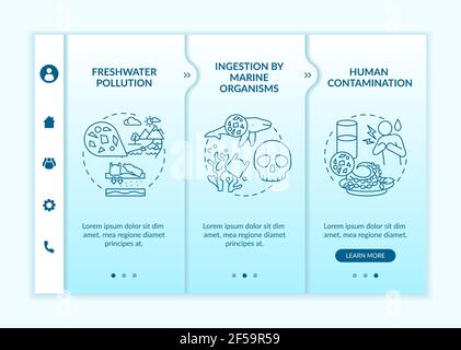 Microplastics effects onboarding vector template Stock Vector