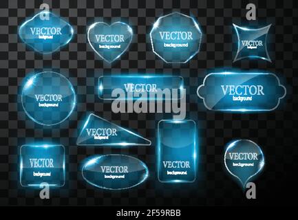 Glass vector button plane. Easy editable background Stock Vector