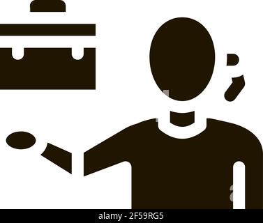 problems about work icon Vector Glyph Illustration Stock Vector