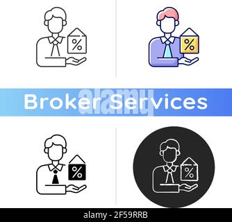 Mortgage broker icon Stock Vector