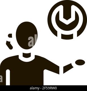contact help setting problems icon Vector Glyph Illustration Stock Vector
